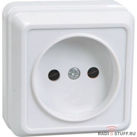 Iek ERO10-K01-10-DC РС20-2-ОБ Розетка 1местн. без з/к 10А откр.уст. ОКТАВА (белый)