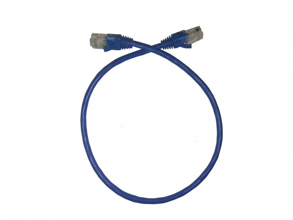 Патч-корд Technolink "C" UTP4 cat.5е, 0.5м, CCA, LSZH, синий, литой коннектор