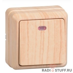 Iek EVO11-K03-10-DC ВС20-1-1-ОС Выключатель 1кл с инд. 10А откр.уст. ОКТАВА (сосна)