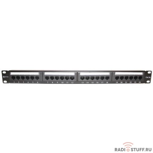 Патч-панель UTP, 19", 1U, cat.5e, 24 порта, Dual Type, 5bites
