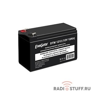 Exegate EX282967RUS Аккумуляторная батарея DTM 1212 (12V 12Ah, клеммы F2)