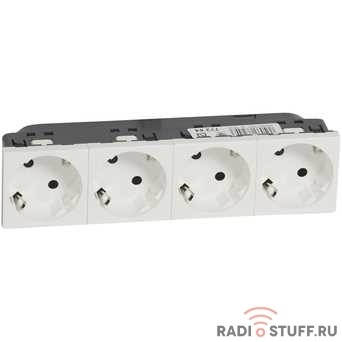 Legrand 077254 Розетка 4 x 2К+3 под углом 45° - Программа Mosaic - стандартная
